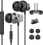 Kopfhörer mit Kabel, In Ear Kopfhörer mit Mikrofon, Geräuschunterdrückung Stereo und magnetische Sport-Kopfhörer, 3.5mm Ohrhörer Kompatibel für Samsung, Xiaomi, Huawei und Smartphones MP3 Players usw