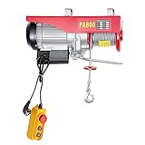 Elektrische Seilwinde, 400kg bis 800kg Hubhöhe 6-12m Seilzug Motorwinde 1300W Kupfermotor Flaschenzug 4/8m/min Hubgeschwindigkeit Hebezug mit Fernbedienung Seilhebezug Kettenzug