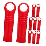 Warmhm 10 Stück Teiliges Rote Kunststoff Endkappen für Mop stiele Ergonomische Ersatz endhülsen mit Schmaler Passform für Mopphandgriffe Geeignet für Haushalte Büros und Gewerbliche