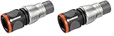 Gardena Premium Schlauchverbinder 13 mm (1/2 Zoll) - 15 mm (5/8 Zoll): Adapter für Wasserhähne, hohe Schlauchhaltekraft, frostsicher, verpackt (18255-20) 10x3.5x3.5 cm (Packung mit 2)