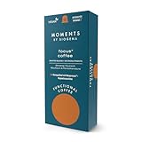 Moments by BIOGENA – Functional focus coffee Kaffeekapseln für Fokus & Energie – 10 Kapseln mit Ginseng, Guarana & Mikronährstoffen – mit gängigen Kapselmaschinen kompatibel – Biologisch abbaubar