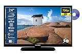 TELEFUNKEN XH24SN550MVD 24 Zoll Fernseher/Smart TV (HD Ready, HDR, Triple-Tuner, 12 Volt, DVD-Player) - 6 Monate HD+ inklusive [2023], Schwarz