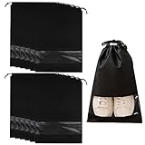 Dantolo Pack of 12 Shoe Bags, Schuhbeutel Reise Wasserdicht,Schuhsack Reise,Dustproof Shoe Bag,Fabric Bag with Drawstring,Travel Storage Bag,Organiser for Travel Home (Black)