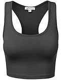 HATOPANTS Damen Baumwolle Caging Racer Back Tank Crop Shapewear Tops, 964-aschgrau, Klein