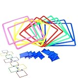 Wisylizv Outdoor - Ringspiel | Hindernisparcours Mit Sitzsack | 15-Zoll-Quadrate Mit Anschlüssen Für Kinder Im Innen- Und Außenbereich, Agility-Trainingsringe, Karnevalspartyspiele