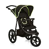 hauck Kinderwagen Runner, Dreirad Buggy mit XL Lufträder für Kinder bis 22 kg, Belüftungsfenster, Höhenverstellbar, Faltbar, XL Korb bis 3 kg, Liegefunktion (Black / Neon Yellow)