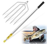 KOMCLUB Teleskopstange 5-Zack Harpune, austauschbare Harpune, Jagd Fisch Gig Gaff Gabelhaken mit 8mm Schraube für den Fang von Fisch Frosch Mole