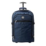 Cabin Max Lyon Hybrid Rucksack Trolley Handgepäck - Freies Handgepäck Größe (44L 55x40x20 cm) Idealer Trolley Handgepäck Rucksack mit Rollen (Atlantic Blau)