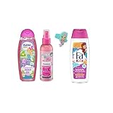 4-teiliges Schönheits - Pflegeset bestehend aus Leichtkämmspray (150 ml), Kinder Duschgel & Shampoo Süßer Beeren-Duft (250 ml), Leichtkämmshampoo Zauber See (300 ml) - Ocean Princess und Mermaid Ring