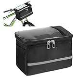 Zyren Fahrradtasche Lenker, wasserdichte Fahrradtasche Vorne, fahrradtasche Lenker Ebike mit Touchscreen-Handyfach Reflektor, Fahrradlenkertasche für Mountainbikes, Rennrad, Ebikes und Citybike