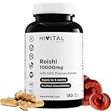Reishi 10000 mg. 180 vegane Kapseln für eine 6-monatige Kur. Mit 50% Polysacchariden, 10% Betaglucanen, 2% Triterpenen. 20:1-Extrakt aus japanischem Reishi (Ganoderma Lucidum). Von HIVITAL