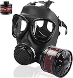 sykua Gasmaske Survival Nuklear und Chemie mit 40-Mm-Aktivkohlefilter, Vollmaske Atemschutzmaske Staub für Feinstaub, Gase Dämpfe,Chemikalien, Farben, Schweißen,Sprühen, Schleifen,Malerei,Polieren