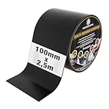 HSS Dach Reparaturband selbstklebend mit MicroSealant Klebstoff – für Dach & Abdichtungen – wasserdichtes Klebeband – Schwarz – 100 mm x 2,5 m