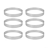 Honseadek Rundes Edelstahl-Tortenring-Set zum Backen von Gebäck und Desserts, Kuchentarte-Formen, ofenfestes Ausstechformen-Set für Hobbybäcker und Köche (11 cm)