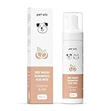 Trockenwasch - Shampoo für Haustiere - Beruhigend & Desodorierend, Natürliche Inhaltsstoffe, Schnell Trocknend & Kein Ausspülen Erforderlich (Kokosnuss und Haferflocken)