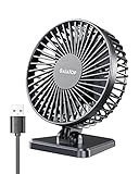 Gaiatop USB-Schreibtischventilator, klein, aber leistungsstark, tragbar, leise, 3 Geschwindigkeiten, Mini-Ventilator für bessere Kühlung, Home Office Auto Indoor Outdoor (schwarz)