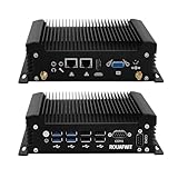 ROUAFWIT Industrial Mini PC Lüfterloser Core i5-7287U, DDR4 0GB RAM 0GB SSD, Barebone,4X USB3.0, RS232, HD+VGA, WiFi/BT, Support Auto Power On/Wake On LAN/PXE