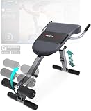Sportstech einzigartiger 3in1 Rücken- & Bauchtrainer, Schrägbank Hantelbank klappbar, Multifunktion Hantelbank mit Beincurler, Rückentrainer für Zuhause, Deutsche Qualitätsmarke, BRT200 (grau)