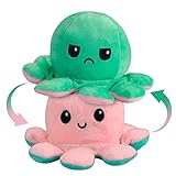 Tintenfisch Kuscheltier, Doppelseitiges Flip Plüschtier, Octopus Plüschtiere, Stofftier Geschenk für Hochzeiten, Geburtstagsfeiern und Dekorationen, Wende Oktopus, Kraken Kuscheltier zum Wenden