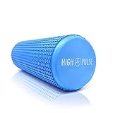 High Pulse® Faszienrolle | Pilates Rolle inkl. Fitnessband + Gratis Übungsposter – Multifunktionale Schaumstoffrolle ideal für Muskelkräftigung & Massage der Faszien (Blau | 43 cm)