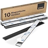 GAUDER Magnetstreifen selbstklebend (10 Stück) | Magnetstreifen zum Kleben | Selbstklebende Magnetstreifen stark | Magnetband (4 mm x 25 mm x 30 cm)