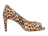 Cole Haan Damen Drado Peep Toe Plateau-Pumpe, 80 mm Pumps, Wildleder mit Leopardenmuster, 39 EU