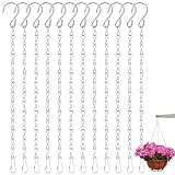 12 Stück Blumenampel Ketten 25cm Metallkette Zum Aufhängen, Hängekette für Pflanzen, Metall Ketten Aufhängen, Silber Blumentopfkette für Hängepflanztopf, Blumentöpfe, Vögel, Laternen, Billboard