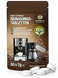 Coffeeano 80 ECO-Reinigungstabletten für Kaffeevollautomaten und Kaffeemaschinen. Reinigungstabs für Delonghi, Siemens, EQ Series, Jura, Krups, Bosch, Miele, Melitta, WMF uvm.