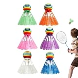 6 Stück Bunte Trainings-Badmintonbälle - Rainbow Head Badminton - Badminton-Federbälle Kinder Für Anfänger Und Professionelles Spielen Badmintonbälle, Indoor&Outdoor