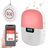 Shinmax Notrufknopf für Senioren APP Smart WiFi Bluetooth Hausnotruf Notfallknopf für Senioren Notruf Beleuchtung und Schallbenachrichtigung Alarmknopf Hausnotruf Einfache Bedienung Pflegeruf Set