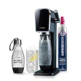 SodaStream Art Sparkling Water Maker (Schwarz) mit CO2 und zwei Kohlensäureflaschen