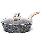 CAROTE Bratpfanne Wokpfanne mit Deckel 28 cm/4.3L,Pfanne mit...