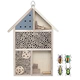 Insektenhotel aus Holz, 25 x 3.5 x 4 cm Umweltfreundliches Insektenhaus für Schmetterlinge Marienkäfer im Garten, Insekten Hotel Aufhängen für Bienen, Marienkäfer, Florfliegen & Schmetterlinge