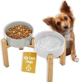 B&P Hundenapf - Fressnapf Hund [Keramik] Erhöht - 400ml Kleine - Futternapf Futterstation Wassernapf Hunde Napfset Bowl Futterbar Futterplatz Futterschüssel Dog - Jetzt Farbe wählen