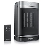 Brandson - Heizlüfter mit Fernbedienung - Preisträger - ECO Modus energiesparend leise - 2 Stufen - Oszillation - Kindersicherung - Timer - Heizung Keramik Heater - Bad Wohnzimmer Büro Kinderzimmer