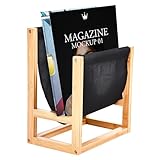 Pfotenolymp Zeitungsständer - Freistehender Zeitungsständer aus Wollfilz und Holz - Ideales Aufbewahrungssystem für Zeitschriften, Zeitungen, Kinderbücher und Bürounterlagen - 32x20x37 cm - Schwarz