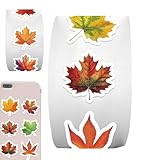 500 Stück Ahornblatt Aufkleber, Planner Deko Herbstblätter, Selbstklebende Herbst Deko Rolle Für Journaling, Planner, Trinkflaschen & Briefe, Ideal Für Basteln & Herbstprojekte