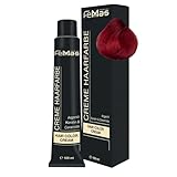 FemMas Haarfarbe Pure & Mix Rot I Professionelle Creme mit Arganöl, Keratin & Ceramiden I Als dauerhafte Haarfärbung oder Tönung für strahlende, haltbare Farbergebnisse I 100 ml