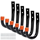 MHHO-WG 6-Pack Heavy Duty Stahl Wand montiert Garage Speicher Utility Haken, Verwendung für Werkzeuge, Fahrräder, Leitern, Stühle