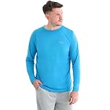 shuanghu Herren-T-Shirt, LSF 50+, UV-Sonnenschutz, langärmelig, Rashguard, Schwimm-Shirt, leicht, schnell trocknend, Outdoor-T-Shirt, Blau, 3X-Groß