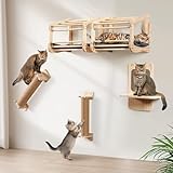 Kletterwand Katzen aus Massivholz für große Katzen bis...