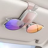 JOYROOM 2025 Upgrade Brillenhalter für Auto Sonnenblende,[Einhändige Bedienung] Magnetischer Sonnenbrillenhalter Auto, Universal Leder Brillenhalterung Auto Kompatibel mit Allen Brillen (Rosa)
