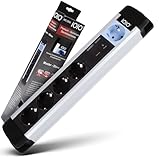 IOIO MS 2500 Steckdosenleiste 5-Fach | Energiesparende Mehrfachsteckdose mit Kindersicherung | Steckerleiste Überspannungsschutz mit 45° Anordnung | Mehrfachstecker mit 1,5 m Kabel | Power Strip