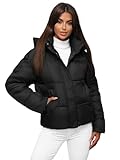 OZONEE Damen Winterjacke Jacke Winter Farbvarianten Übergangsjacke Warm Bomberjacke Steppjacke Wintermantel Daunenjacke Leichte Outdoor Puffer Jacket Übergangs JS/16M9188Z/392 SCHWARZ L