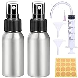 Nuts OT nuts Sprühflasche 50ml Klein 2 Stk Spray Bottle Aluminiumlegierung Zerstäuber Mini Leer Sprühflaschen zum Befüllen Pumpflasche für Wasser Parfüm Kosmetik Flüssigkeit Ätherisches Öle