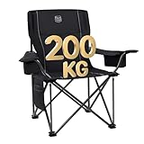 TIMBER RIDGE Campingstuhl Faltbar 200KG Übergroß 63cm Sitzbreit Klappstuhl XXL Bequem Gepolster Camp Garten Balkon Strand Faltstuhl Gartenstuhl Anglerstuhl Regiestuhl