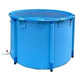 Zusammenklappbarer Koiteich, 1,2 m Durchmesser x 1 m Höhe, verdickter Kunststoffrahmen, perfekt für Gartenbewässerung und Wasserzucht, ideal für Fischzucht
