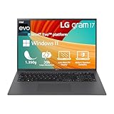 2023 LG gram 17 Zoll Ultralight Notebook - 1.350g Intel Core i7 Laptop (16GB RAM, 1TB SSD, 20h Akkulaufzeit, 16:10 Entspiegeltes IPS-Display, Thunderbolt 4, Win 11 Home, Mirametrix) - Grau