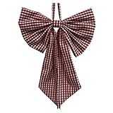 Qiantull Karierte Schleife Groß Geschenkschleife Dekoschleife Riesenschleife Deko Schleife Bowknot Stoff Schleifen für Hochzeit Geburtstag Weihnachten Festival Party Deko 25x35cm Weinrot