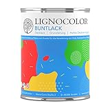 Lignocolor Buntlack | hochdeckender Lack für Kinderspielzeug | Holz, Metall & Kunststoff im Innenbereich | in vielen Farbtönen verfügbar (750 ml, Seidenmatt, Weiss)